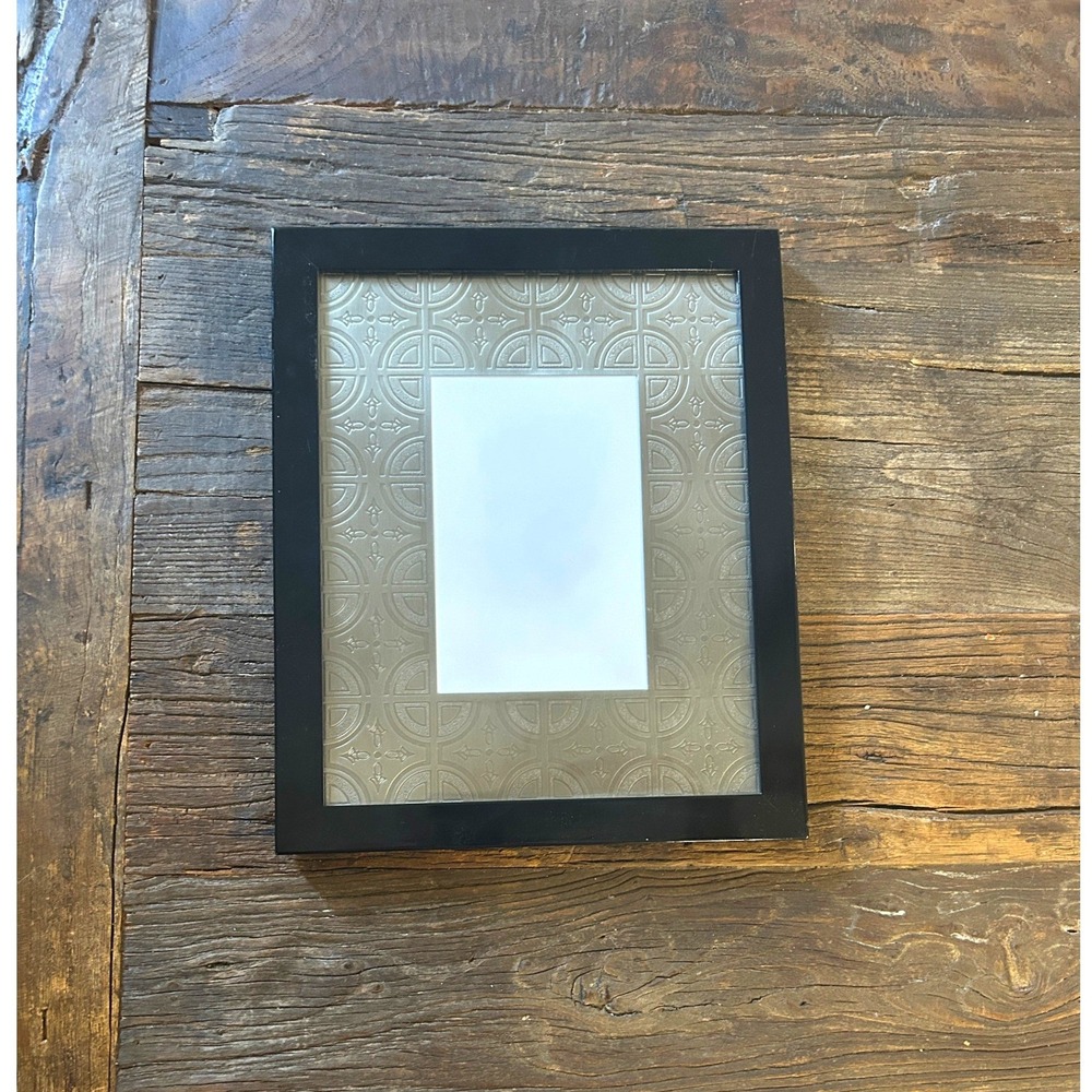 Vintage Umbra Black Picture Frame Silver Tin Ceiling Mat Eclectic Decor Gallery